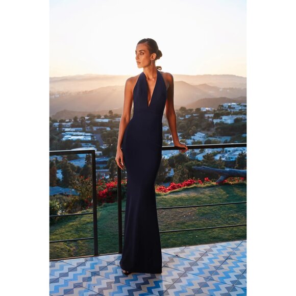 DRESS THE POPULATION Camden Mermaid Hem Evening Gown in Black Size Large - Picture 9 of 10